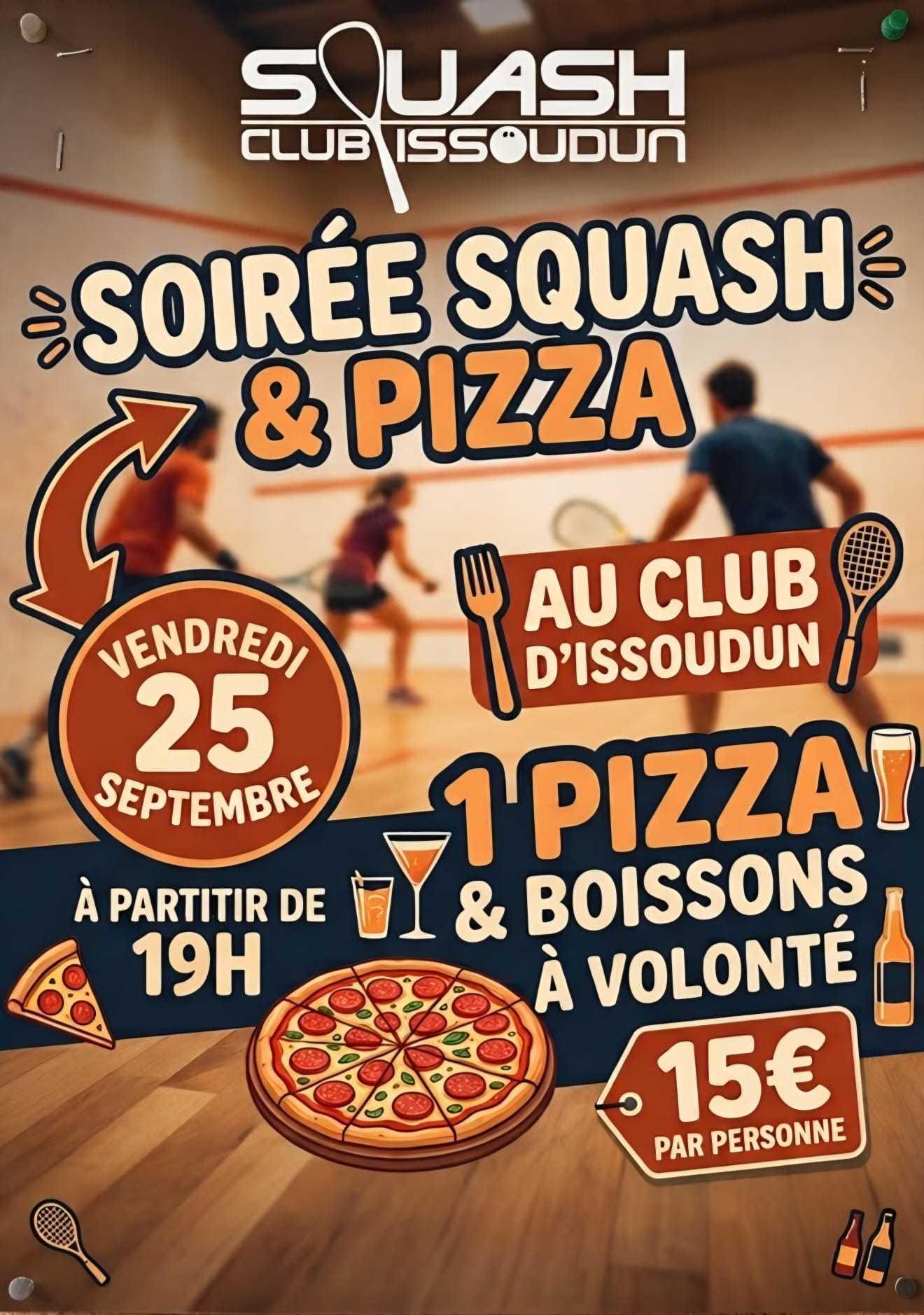 Affiche : Soirée Squash & Pizza
